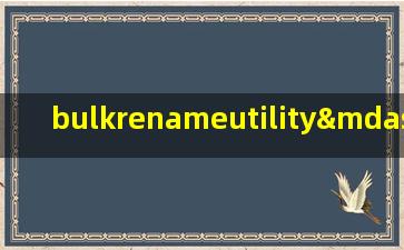 bulkrenameutility—bulkrenameutility怎么设置中文版