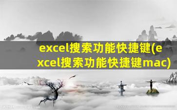 excel搜索功能快捷键(excel搜索功能快捷键mac)