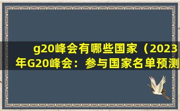 g20峰会有哪些国家（2023年G20峰会：参与国家名单预测）