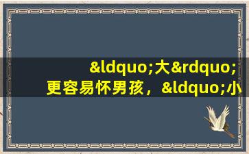 “大”更容易怀男孩，“小”更容易怀女孩？这是一个有品味的识别方法