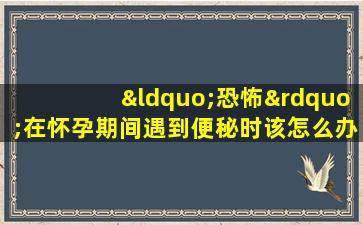 “恐怖”在怀孕期间遇到便秘时该怎么办？