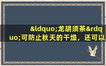 “龙胡须茶”可防止秋天的干燥，还可以制成汤以减少热量并改善湿度。它是经济且负担得起的