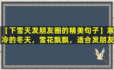【下雪天发朋友圈的精美句子】寒冷的冬天，雪花飘飘，适合发朋友圈的精美句子，感受大自然的鬼斧神工