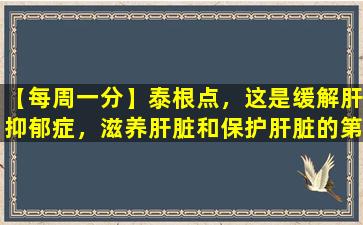 【每周一分】泰根点，这是缓解肝抑郁症，滋养肝脏和保护肝脏的第一个重要点