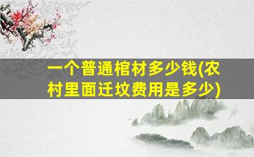 一个普通棺材多少钱(农村里面迁坟费用是多少)