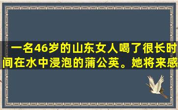 一名46岁的山东女人喝了很长时间在水中浸泡的蒲公英。她将来感觉如何？