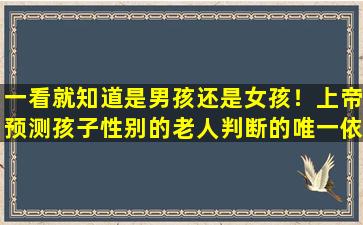 一看就知道是男孩还是女孩！上帝预测孩子性别的老人判断的唯一依据就是这个