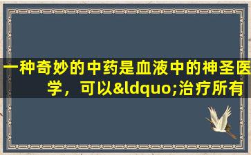 一种奇妙的中药是血液中的神圣医学，可以“治疗所有风，所有的血液，并补充所有劳动”