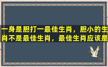 一身是胆打一最佳生肖，胆小的生肖不是最佳生肖，最佳生肖应该是一身是胆。