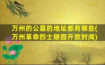 万州的公墓的地址都有哪些(万州革命烈士陵园开放时间)