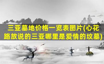三亚墓地价格一览表图片(心花路放说的三亚哪里是爱情的坟墓)