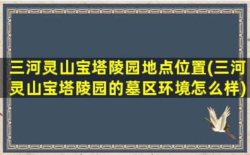 三河灵山宝塔陵园地点位置(三河灵山宝塔陵园的墓区环境怎么样)