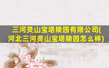 三河灵山宝塔陵园有限公司(河北三河灵山宝塔陵园怎么样)