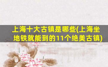 上海十大古镇是哪些(上海坐地铁就能到的11个绝美古镇)