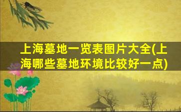 上海墓地一览表图片大全(上海哪些墓地环境比较好一点)
