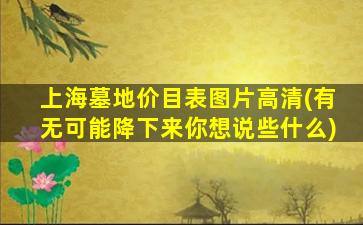 上海墓地价目表图片高清(有无可能降下来你想说些什么)