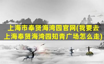 上海市奉贤海湾园官网(我要去上海奉贤海湾园知青广场怎么走)