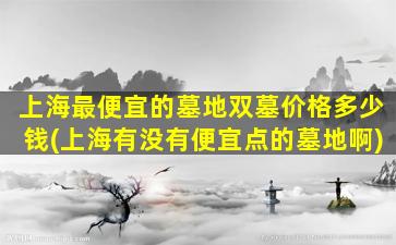 上海最便宜的墓地双墓价格多少钱(上海有没有便宜点的墓地啊)