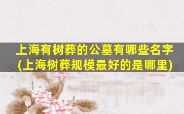 上海有树葬的公墓有哪些名字(上海树葬规模最好的是哪里)
