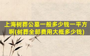 上海树葬公墓一般多少钱一平方啊(树葬全部费用大概多少钱)