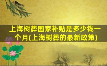 上海树葬国家补贴是多少钱一个月(上海树葬的最新政策)
