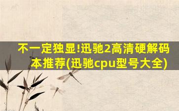 不一定独显!迅驰2高清硬解码本推荐(迅驰cpu型号大全)