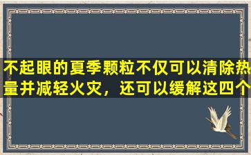 不起眼的夏季颗粒不仅可以清除热量并减轻火灾，还可以缓解这四个主要症状。