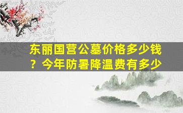 东丽国营公墓价格多少钱？今年防暑降温费有多少