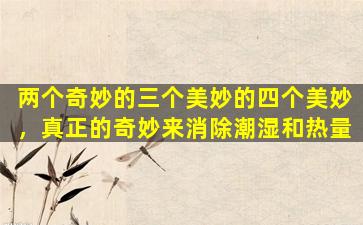 两个奇妙的三个美妙的四个美妙，真正的奇妙来消除潮湿和热量