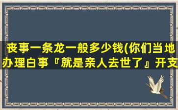 丧事一条龙一般多少钱(你们当地办理白事『就是亲人去世了』开支多少钱)