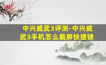 中兴威武3评测-中兴威武3手机怎么截屏快捷键