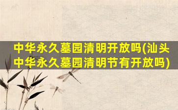 中华永久墓园清明开放吗(汕头中华永久墓园清明节有开放吗)