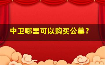 中卫哪里可以购买公墓？