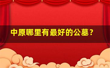 中原哪里有最好的公墓？