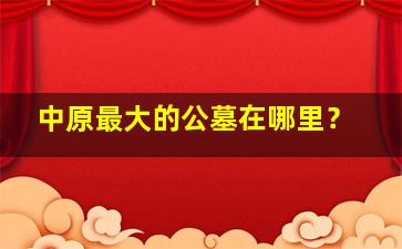 中原最大的公墓在哪里？