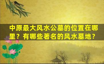 中原最大风水公墓的位置在哪里？有哪些著名的风水墓地？