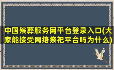 中国殡葬服务网平台登录入口(大家能接受网络祭祀平台吗为什么)