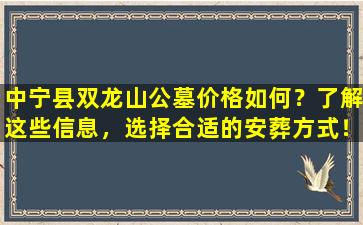 中宁县双龙山公墓价格如何？了解这些信息，选择合适的安葬方式！