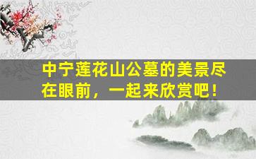 中宁莲花山公墓的美景尽在眼前，一起来欣赏吧！