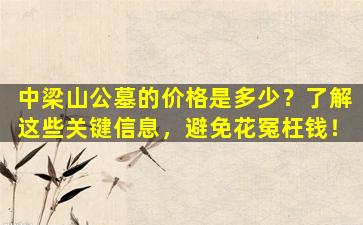 中梁山公墓的价格是多少？了解这些关键信息，避免花冤枉钱！
