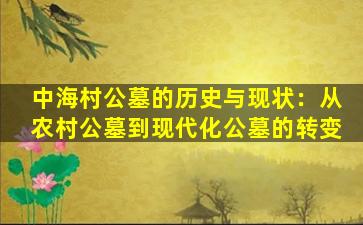 中海村公墓的历史与现状：从农村公墓到现代化公墓的转变