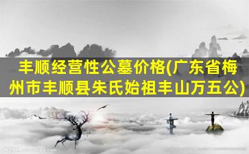 丰顺经营性公墓价格(广东省梅州市丰顺县朱氏始祖丰山万五公)