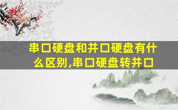 串口硬盘和并口硬盘有什么区别,串口硬盘转并口