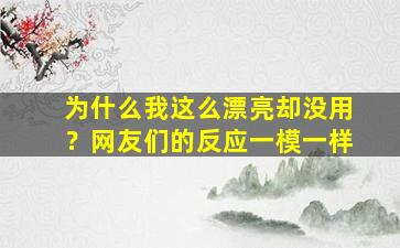 为什么我这么漂亮却没用？网友们的反应一模一样
