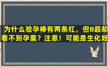 为什么验孕棒有两条杠，但B超却看不到孕囊？注意！可能是生化妊娠