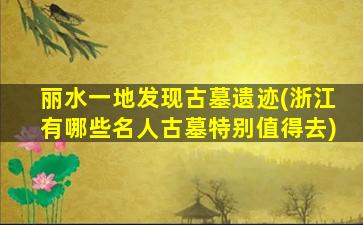 丽水一地发现古墓遗迹(浙江有哪些名人古墓特别值得去)