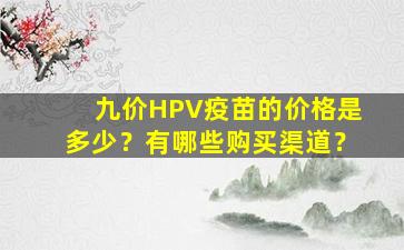 九价HPV疫苗的价格是多少？有哪些购买渠道？