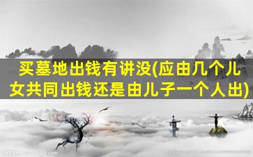 买墓地出钱有讲没(应由几个儿女共同出钱还是由儿子一个人出)