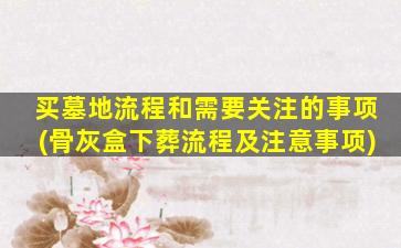 买墓地流程和需要关注的事项(骨灰盒下葬流程及注意事项)