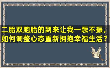 二胎双胞胎的到来让我一蹶不振，如何调整心态重新拥抱幸福生活？